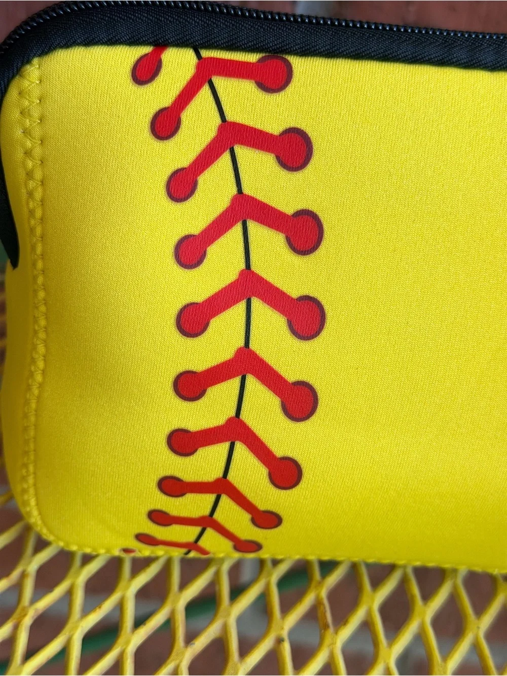NWOT - 2 Softball Print Neoprene Zipper pouches, cosmetic bags, pencil cases